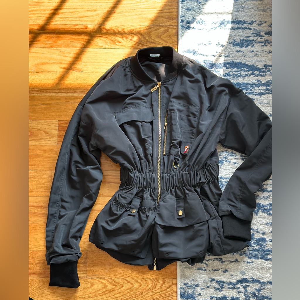P.E Nation Black Cinched-Waist Utility Jacket